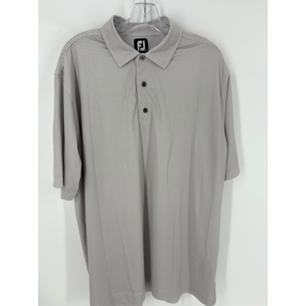 FJ FootJoy Mens Golf Polo Shirt XL Houndstooth DryJoys Performance Embroidered